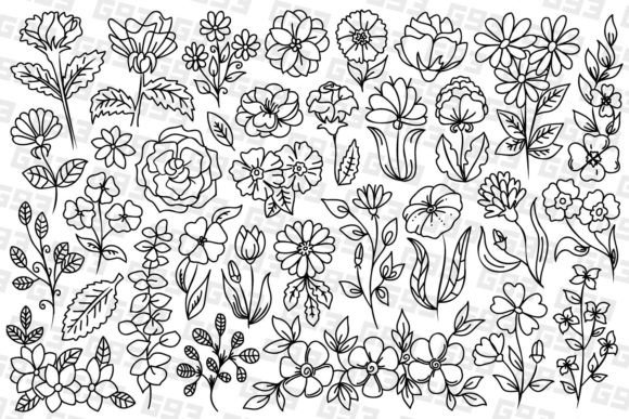 Download Line Art Flowers - Flowers Collection