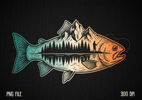 Download Bass Fishing Mountain Nature Outdoor PNG - Fishing Collection