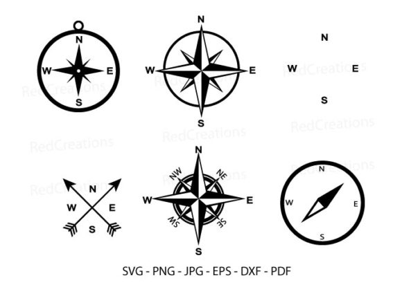 Download Compass, Compass Rose Silhouette - Silhouette Collection