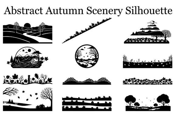 Download Autumn Fall Leaves Landscape Silhouette - Silhouette Collection