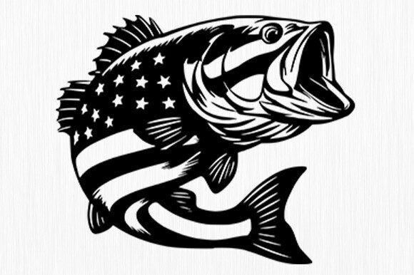 Download Us Bass Fishing Svg,US Flag Fish SVG - Fishing Collection