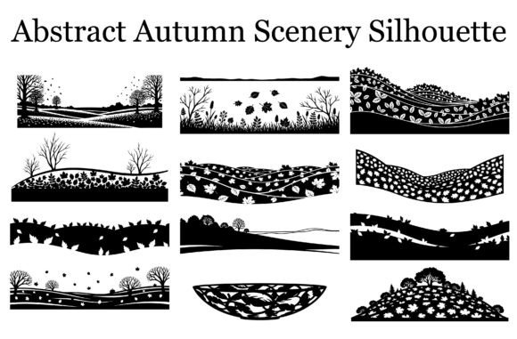 Download Autumn Fall Leaves Landscape Silhouette - Silhouette Collection