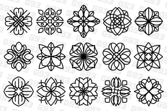 Download Ornamental Line Art Flowers - Flowers Collection