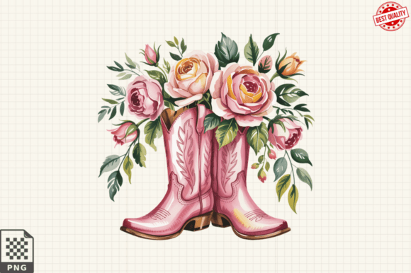 Download Pink Cowboy Boots Clipart Sublimation - Premium Resources