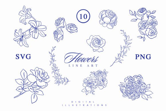 Download Botanical Line Art Flowers - Flowers Collection