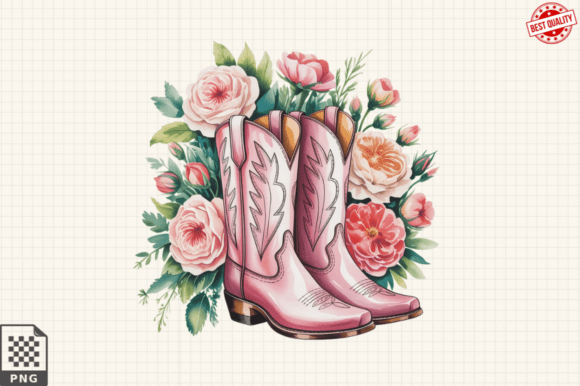 Download Pink Cowboy Boots Clipart Sublimation - Premium Resources
