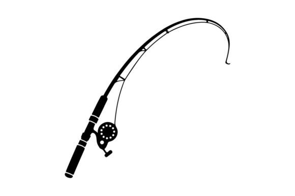 Download Fishing Rod with Reel and Line Isolated - Fishing Collection