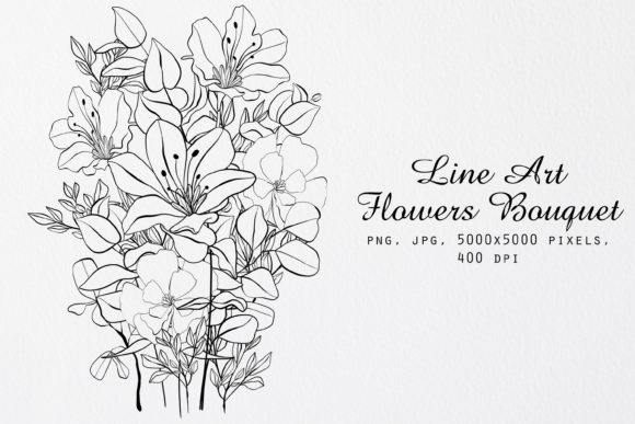 Download Line Art Flowers Bouquet - Flowers Collection
