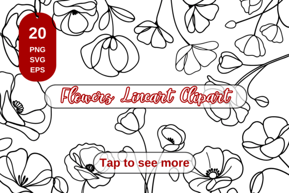 Download Line Art Floral Set, Flowers Line Art - Flowers Collection