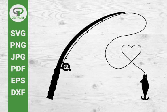 Download Fishing Rod SVG Love Fish SVG Heart SVG - Fishing Collection